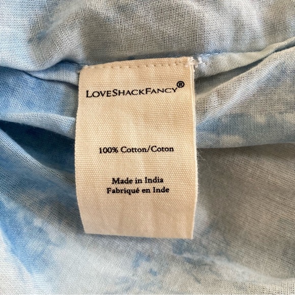 LoveShackFancy Ronda Button Down Pacific Indigo Hand Dye Embroidered Top, Size S - Picture 11 of 12